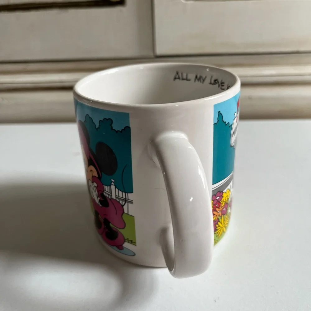 Vintage Applause Walt Disney Mugs Coffee Cup Mickey Minnie All my Love Cartoon